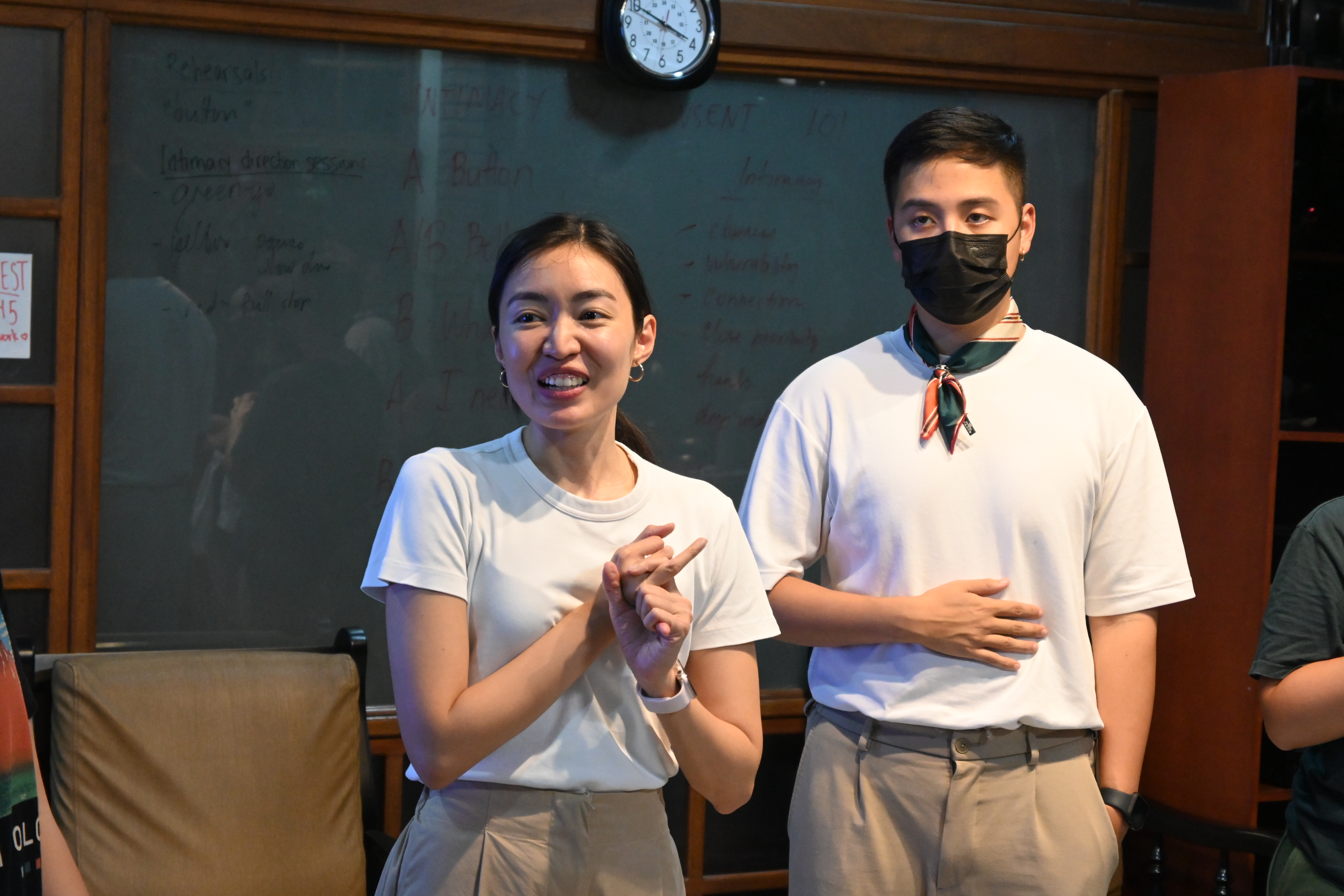 Regina De Vera conducting an Intimacy Workshop for the cast of "She Kills Monsters," 2024