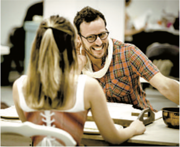 With Michael Bradley Cohen (Benjamin Cohen) during rehearsals for The Underpants