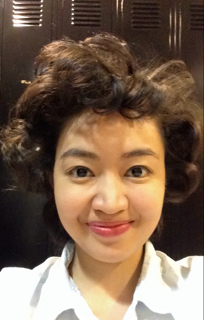 On a lighter note, since this play was set in the 80's I had to learn to curl my hair by myself.