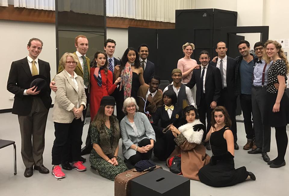 The cast of 'Once In A Lifetime' (Group 48) with director Becky Guy and voice coach Deb Hecht Shakespeare Project I am s
